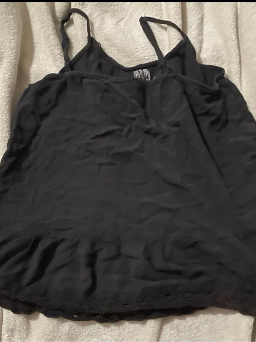 Mossimo Black Embroidered tank top size XL